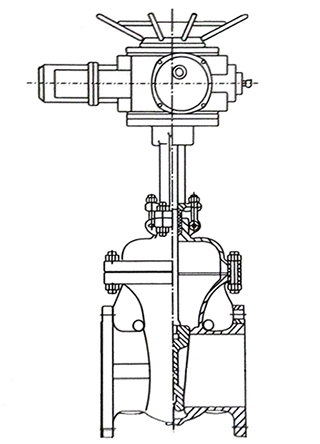 齿轮闸阀结构示意图