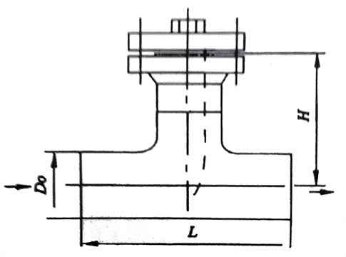 T型直通对焊连接式过滤器结构示意图