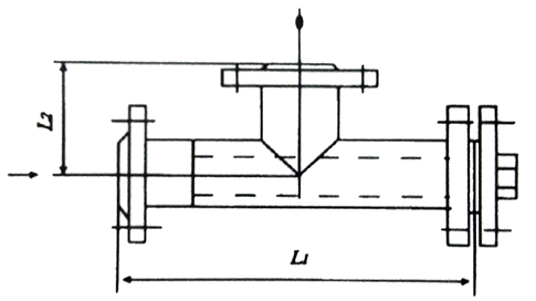T型焊接式法兰连接过滤器结构示意图