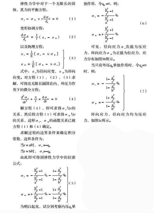 弹性力学中对于一个无限厂的筒体其力的平衡方程