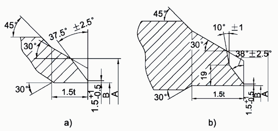 对焊连接端坡口的形式GB/T 12224