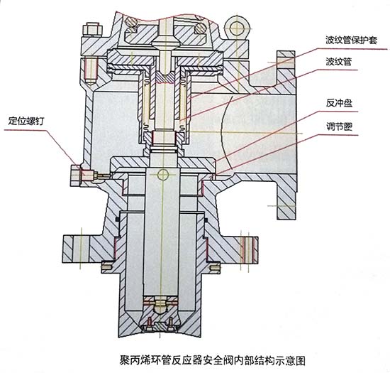 聚丙烯环管反应器安全阀内部结构示意图